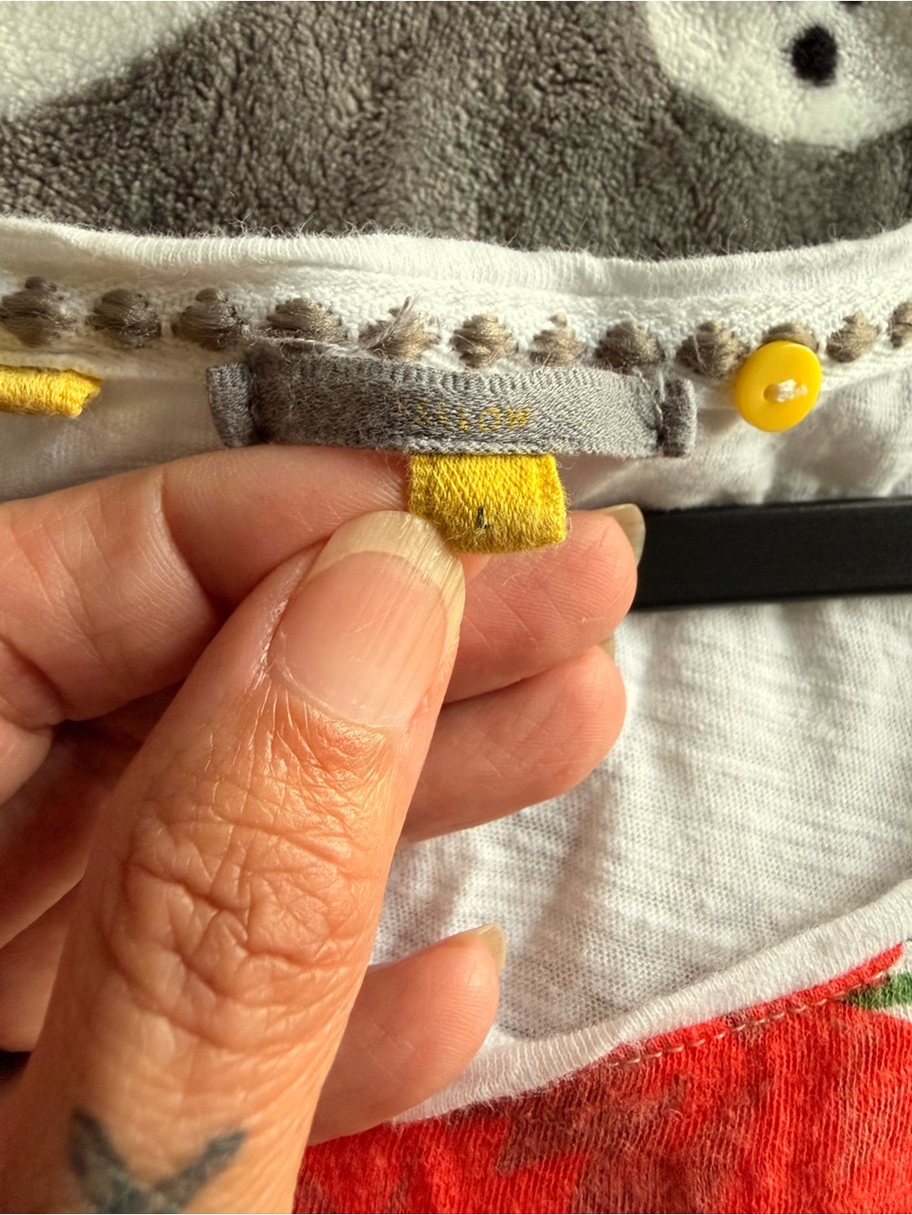 Anthropologie Little Yellow Button Elysia Mixed Media Top L Floral Boho - Picture 5 of 8